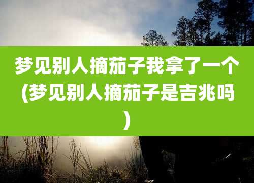 梦见别人摘茄子我拿了一个(梦见别人摘茄子是吉兆吗)