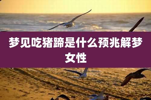 梦见吃猪蹄是什么预兆解梦女性