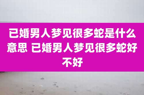 已婚男人梦见很多蛇是什么意思 已婚男人梦见很多蛇好不好