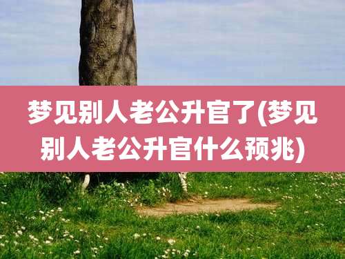 梦见别人老公升官了(梦见别人老公升官什么预兆)