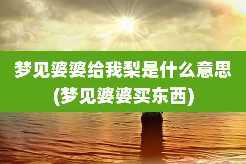 梦见婆婆给我梨是什么意思(梦见婆婆买东西)