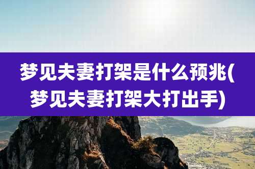 梦见夫妻打架是什么预兆(梦见夫妻打架大打出手)