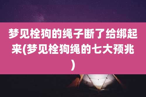梦见栓狗的绳子断了给绑起来(梦见栓狗绳的七大预兆)