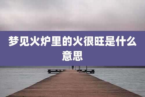 梦见火炉里的火很旺是什么意思