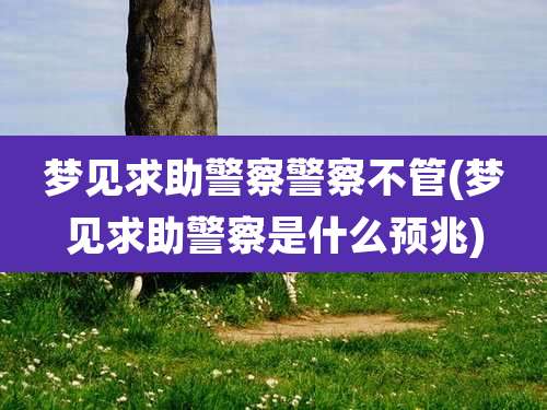 梦见求助警察警察不管(梦见求助警察是什么预兆)