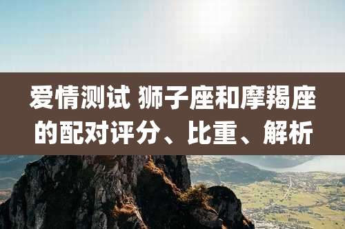 爱情测试 狮子座和摩羯座的配对评分、比重、解析