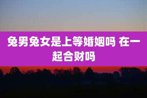 兔男兔女是上等婚姻吗 在一起合财吗