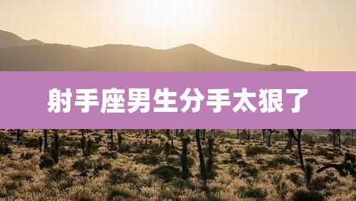 射手座男生分手太狠了