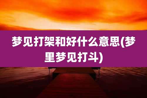 梦见打架和好什么意思(梦里梦见打斗)