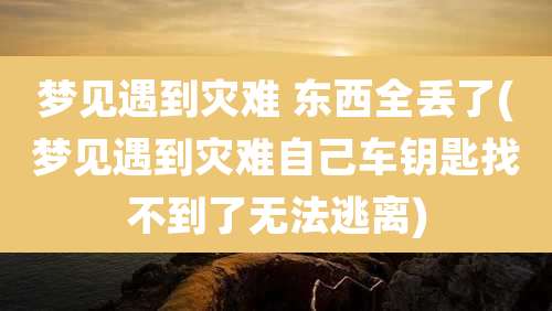 梦见遇到灾难 东西全丢了(梦见遇到灾难自己车钥匙找不到了无法逃离)