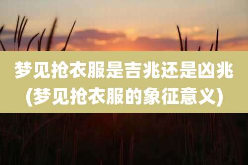梦见抢衣服是吉兆还是凶兆(梦见抢衣服的象征意义)