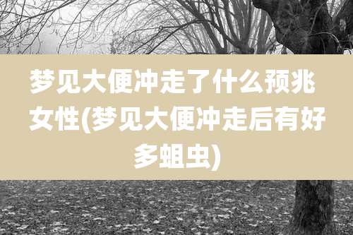 梦见大便冲走了什么预兆 女性(梦见大便冲走后有好多蛆虫)