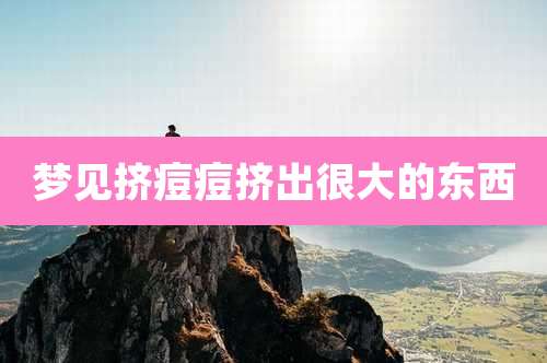 梦见挤痘痘挤出很大的东西