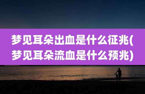 梦见耳朵出血是什么征兆(梦见耳朵流血是什么预兆)