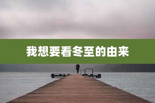 我想要看冬至的由来