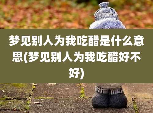 梦见别人为我吃醋是什么意思(梦见别人为我吃醋好不好)