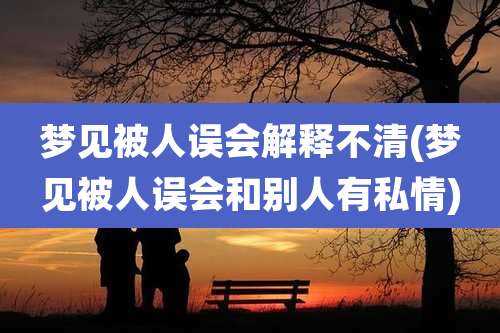 梦见被人误会解释不清(梦见被人误会和别人有私情)