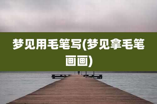 梦见用毛笔写(梦见拿毛笔画画)