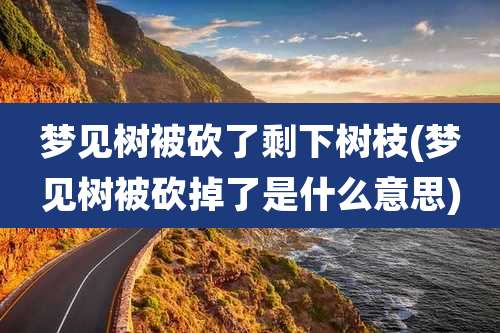 梦见树被砍了剩下树枝(梦见树被砍掉了是什么意思)