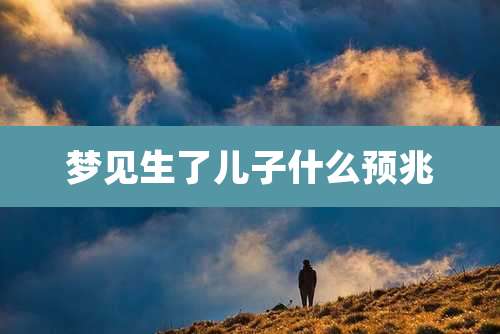 梦见生了儿子什么预兆