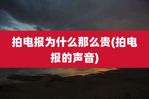 拍电报为什么那么贵(拍电报的声音)
