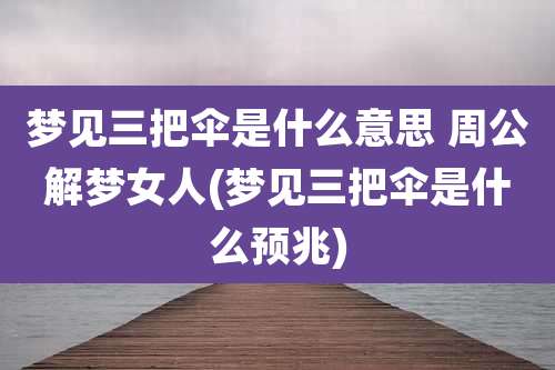 梦见三把伞是什么意思 周公解梦女人(梦见三把伞是什么预兆)