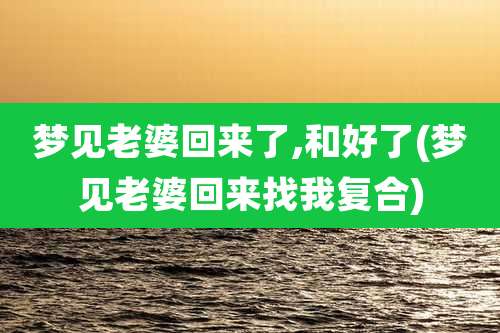 梦见老婆回来了,和好了(梦见老婆回来找我复合)