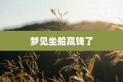 梦见坐船赢钱了