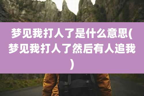 梦见我打人了是什么意思(梦见我打人了然后有人追我)