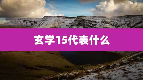 玄学15代表什么