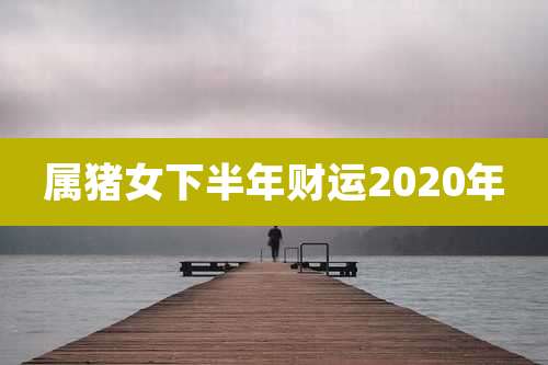 属猪女下半年财运2020年