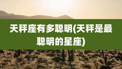 天秤座有多聪明(天秤是最聪明的星座)