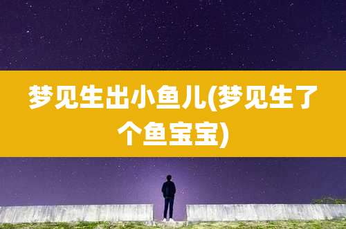 梦见生出小鱼儿(梦见生了个鱼宝宝)