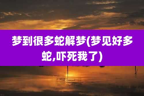 梦到很多蛇解梦(梦见好多蛇,吓死我了)