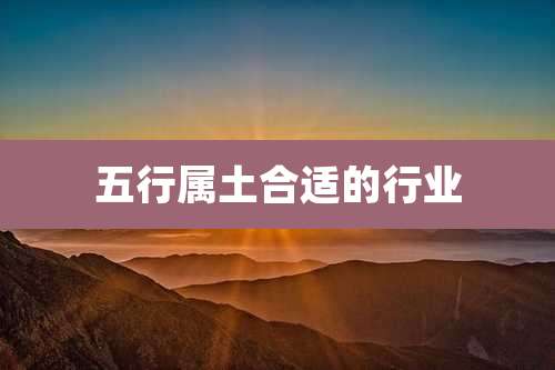 五行属土合适的行业