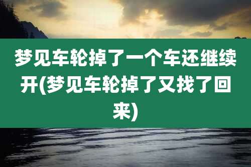 梦见车轮掉了一个车还继续开(梦见车轮掉了又找了回来)