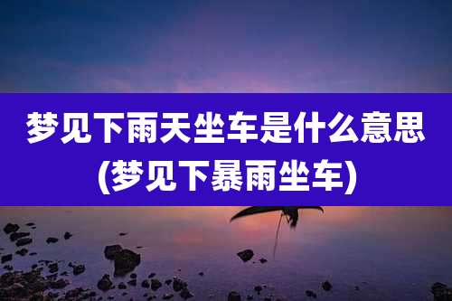 梦见下雨天坐车是什么意思(梦见下暴雨坐车)