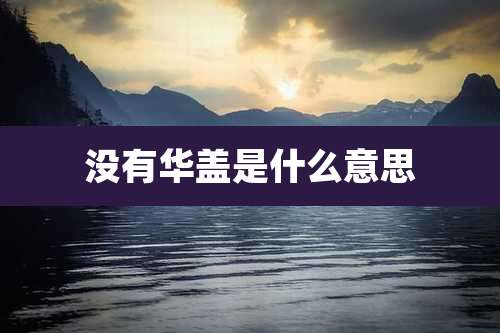没有华盖是什么意思