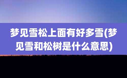 梦见雪松上面有好多雪(梦见雪和松树是什么意思)