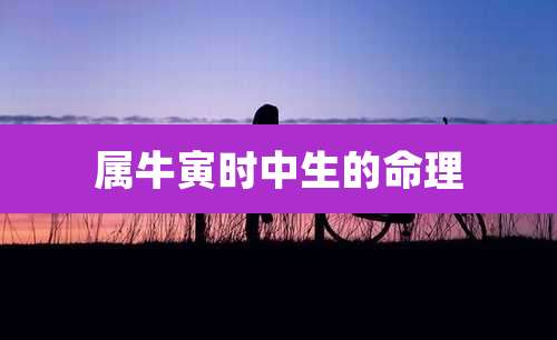 属牛寅时中生的命理