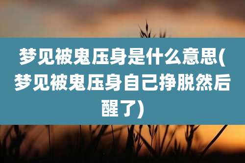 梦见被鬼压身是什么意思(梦见被鬼压身自己挣脱然后醒了)