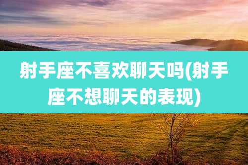 射手座不喜欢聊天吗(射手座不想聊天的表现)
