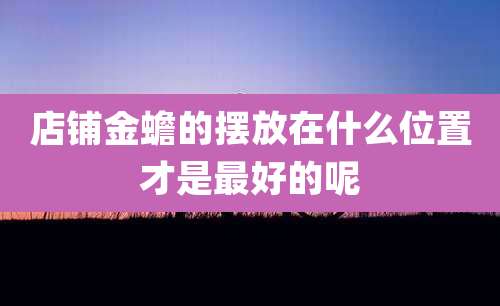 店铺金蟾的摆放在什么位置才是最好的呢
