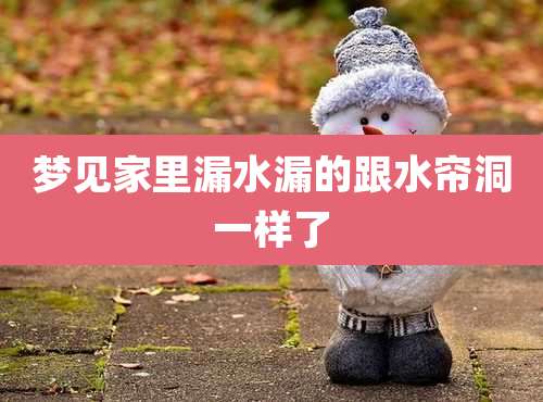 梦见家里漏水漏的跟水帘洞一样了