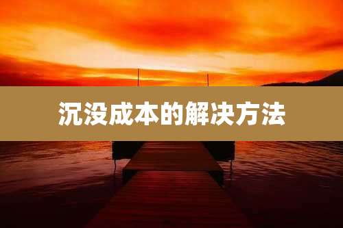 沉没成本的解决方法