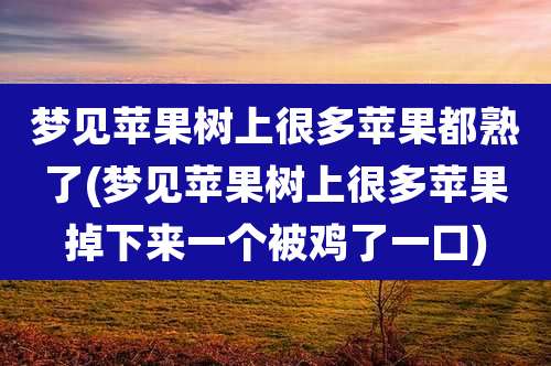 梦见苹果树上很多苹果都熟了(梦见苹果树上很多苹果掉下来一个被鸡了一口)