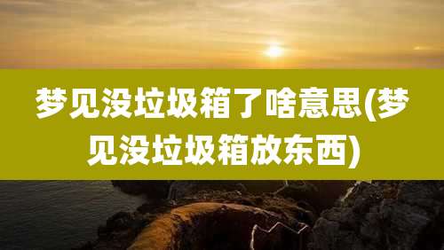梦见没垃圾箱了啥意思(梦见没垃圾箱放东西)