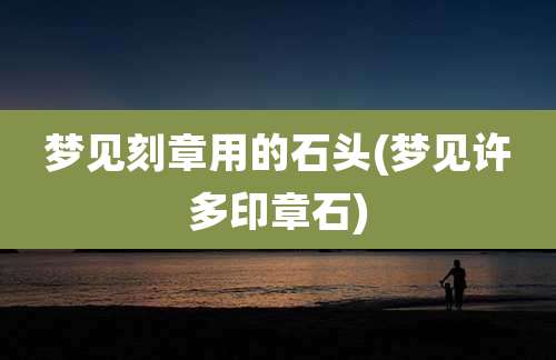 梦见刻章用的石头(梦见许多印章石)