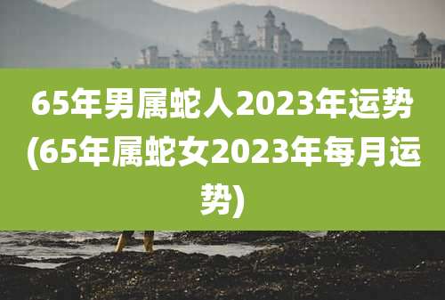 65年男属蛇人2023年运势(65年属蛇女2023年每月运势)