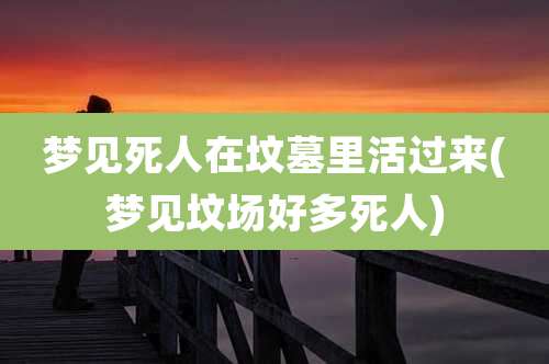 梦见死人在坟墓里活过来(梦见坟场好多死人)